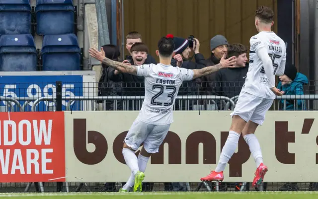 Dylan Easton sent Raith Rovers into the next round with a converted penalty