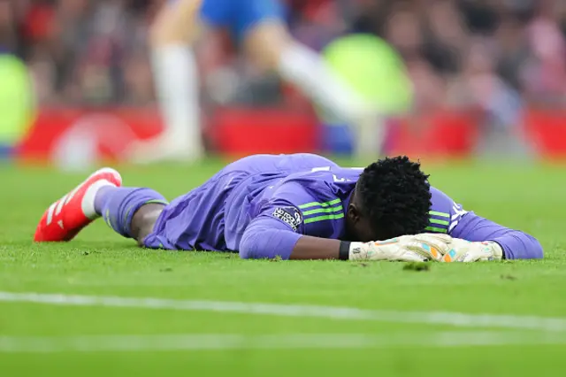 Andre Onana of Manchester United reacts