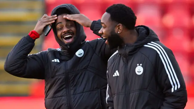 Aberdeen's Luis Duk Lopes and and Shayden Morris