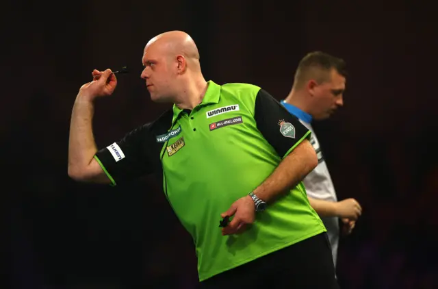 Michael van Gerwen and Chris Dobey