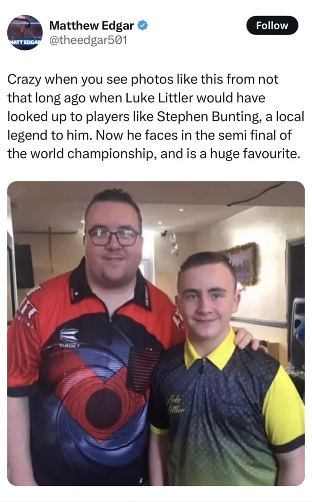 Stephen Bunting with Luke Littler