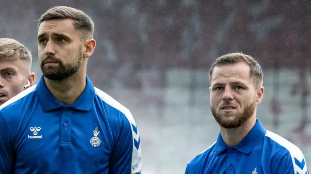 Kilmarnock players Robbie Deas and Bruce Anderson