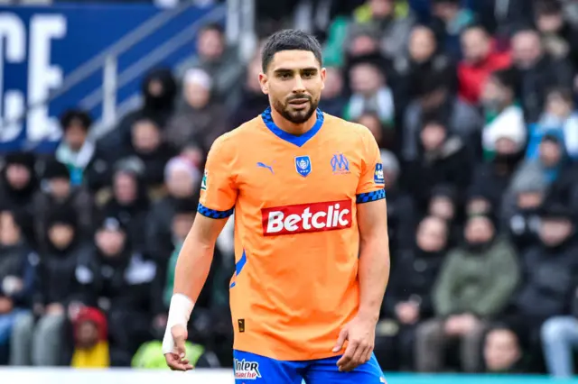 Neal Maupay in Marseille's away kit