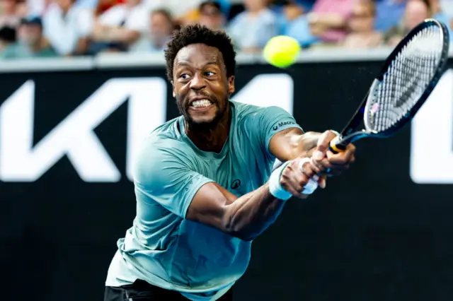 Gael Monfils in action against Ben Shelton