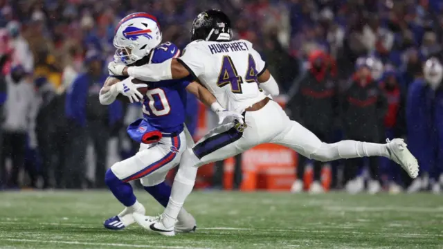 Khalil Shakir is tackled by Marlon Humphrey