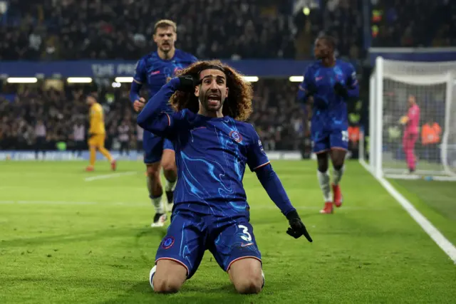 Cucurella celebrates putting Chelsea back in front