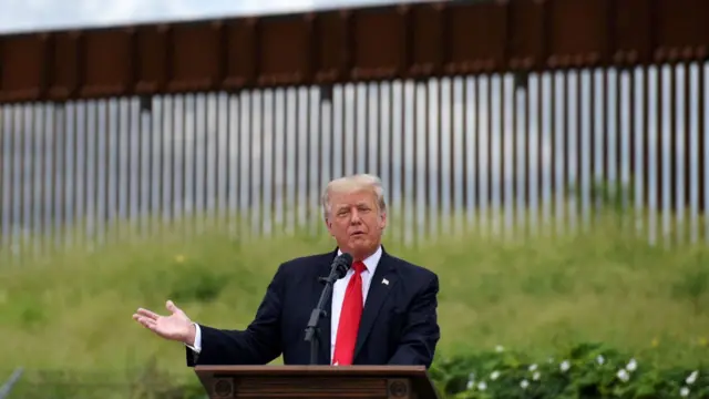 Trump at border wall on 30 June 2021