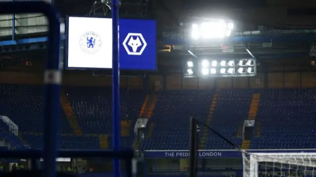 Stamford Bridge scoreboard from behind the goal