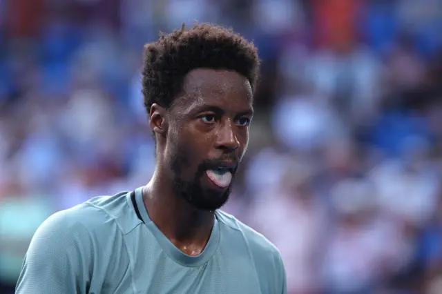 Gael Monfils in action at the Australian Open