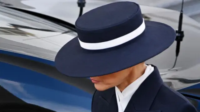 Melania Trump, wife of President-elect Donald Trump, arrives at the White House in Washington, DC