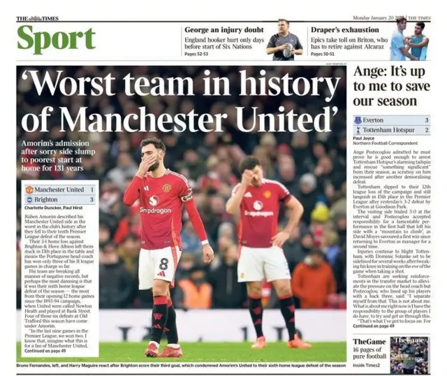 Times' main sports page