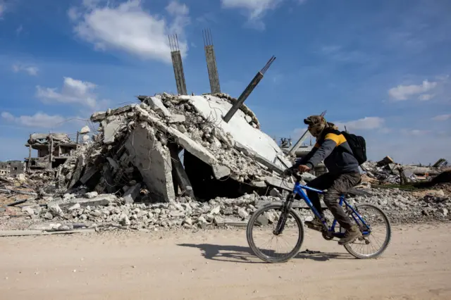 Man on bike in Rafah