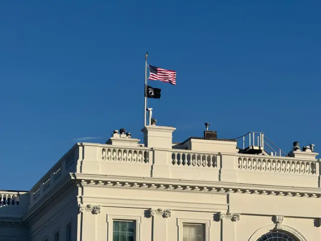 Flag above White House on 20 January