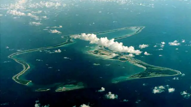 Diego Garcia, the largest island in the Chagos archipelago and site of a major United States military base