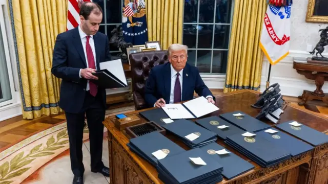 US President Donald Trump signs numerous executive orders, including pardons for defendants from the January 6th riots and a delay on the TikTok ban