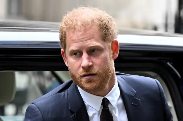 Britain's Prince Harry, Duke of Sussex walks outside the Rolls Building of the High Court in London on June 6, 2023