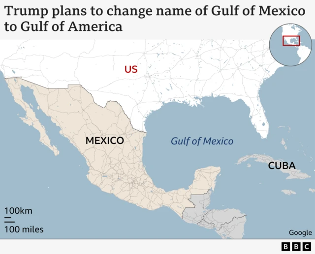 a map shows the gulf of mexico