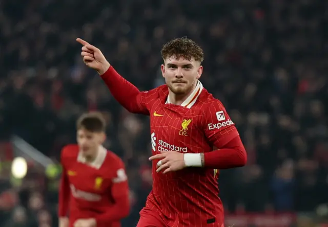 Harvey Elliott celebrates