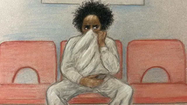 Court sketch of Axel Rudakubana - appearing in court by video link on 30 October 2024