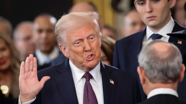 President Trump swears takes the oath of office at his inauguration