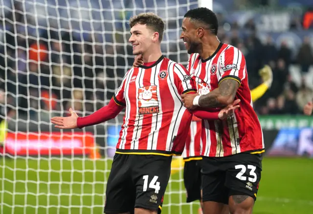 Sheffield United's Harrison Burrows (left) celebrates