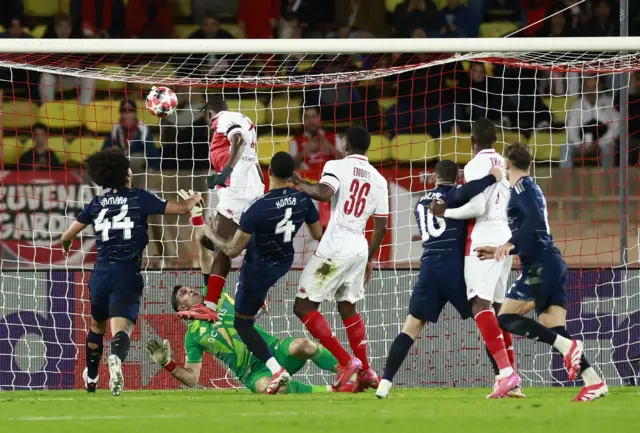 Monaco score against Aston Villa