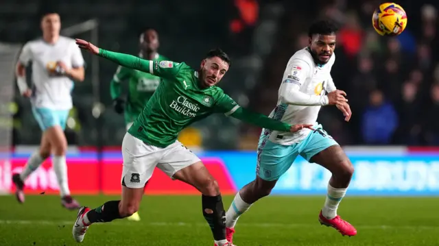 Plymouth v Burnley match action