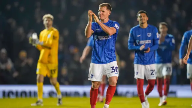 Matt Ritchie claps the fans after scoring a double to help Portsmouth beat Middlesbrough