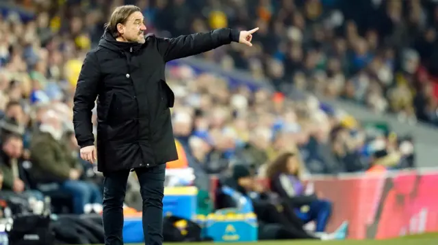 Daniel Farke on the touchline