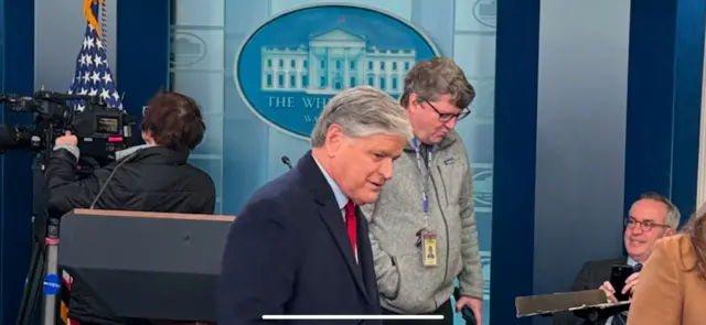 Sean Hannity in the White House briefing room