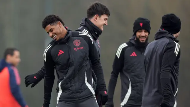 Marcus Rashford in Manchester United training