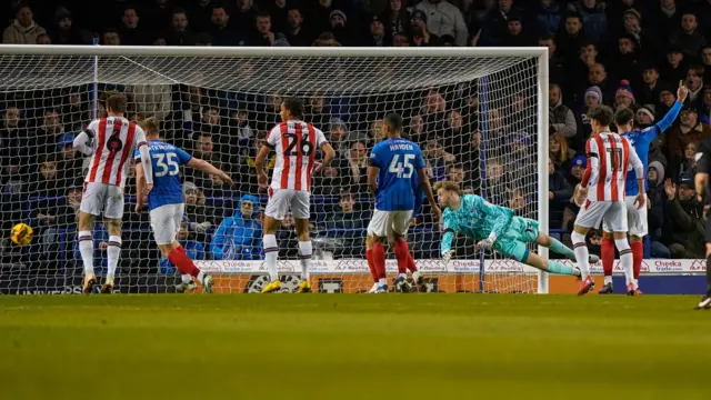 Stoke score at Portsmouth