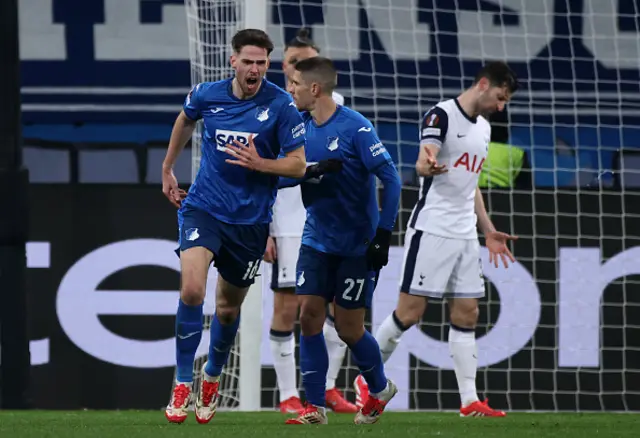 Anton Stach of TSG 1899 Hoffenheim celebrates