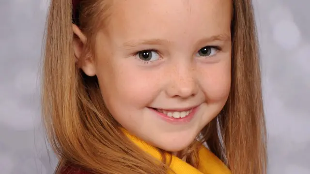 Elsie Dot Stancombe in school uniform