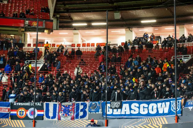 Rangers fans in Old Trafford