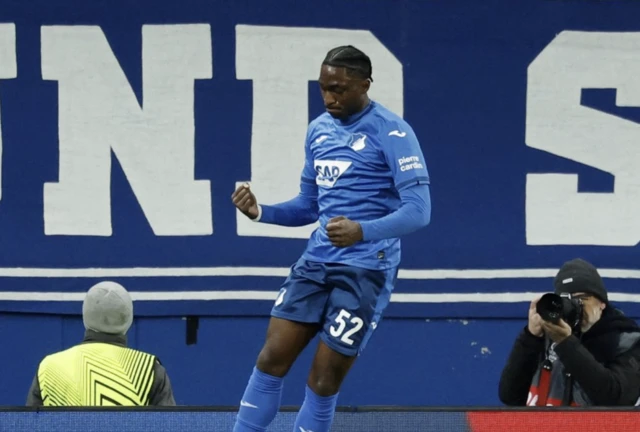 TSG 1899 Hoffenheim's David Mokwa Ntusu celebrates