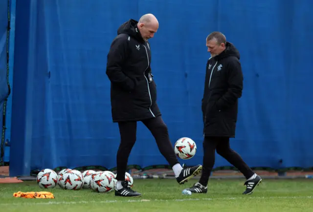 Rangers manager Philippe Clement and assistant Stephan van der Heyden