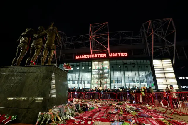 Scenes outside Old Trafford