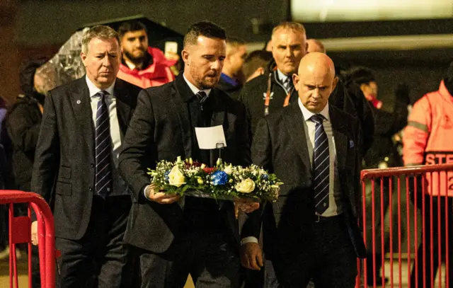 Barry Ferguson, chief executive Patrick Stewart and chairman Fraser Thornton