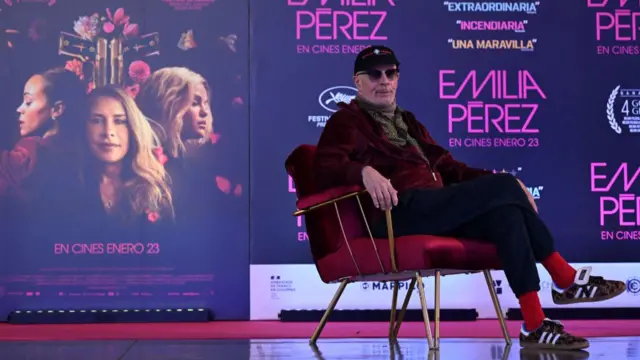 Emilia Perez director Jacques Audiard pictured during an interview with AFP in Bogota