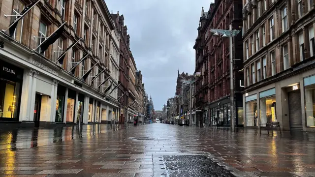 Deserted street in Glasgow