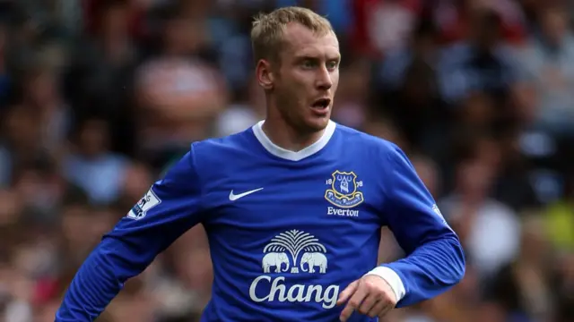 Tony Hibbert playing for Everton