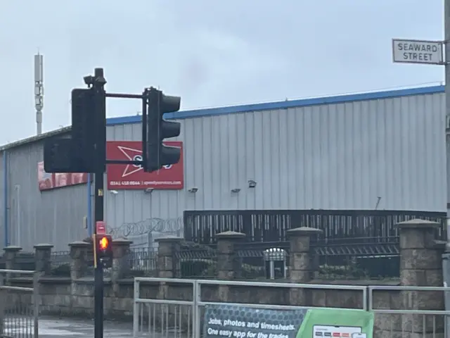 A set of traffic lights now facing the wrong way following heavy winds