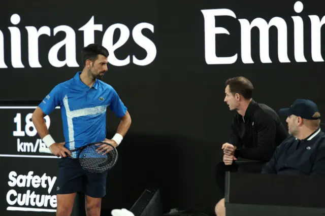 Djokovic has been coached by long-time playing rival Andy Murray in Melbourne and says he does not yet know if the trial partnership will continue.  Murray, also 37, retired in August last year and joined Djokovic's team in November.  "We are both disappointed with what just happened, so we didn't talk about the future," Djokovic said.  "I'll definitely have a chat with Andy and thank him for being here with me.  "I'll give him my feedback, which is positive, and see how he feels and we will make the next step."