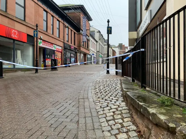 Dumfries town centre taped off due to fears of falling masonry