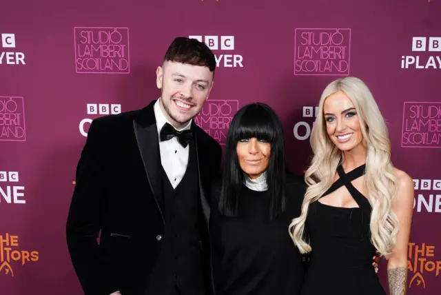 Jake, Claudia and Leanne, in black tie