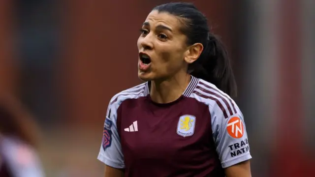 Kenza Dali of Aston Villa reacts