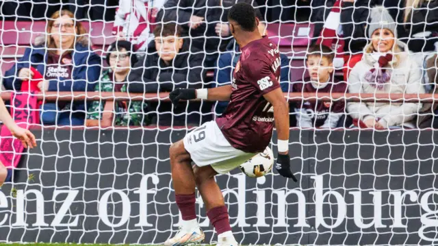 Elton Kabangu scores for Hearts against Kilmarnock