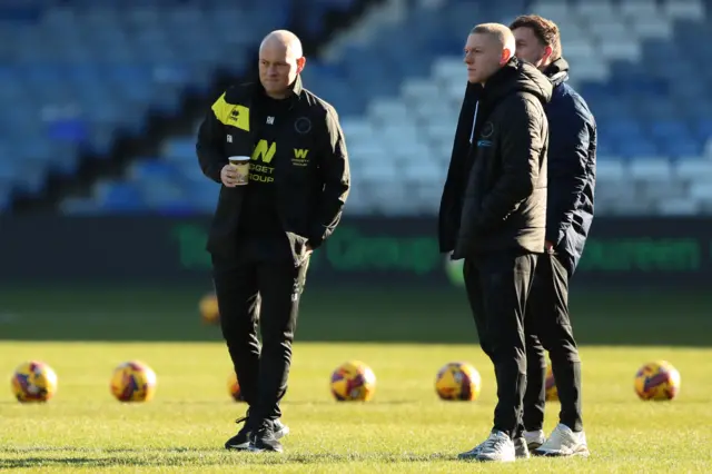 Millwall manager Alex Neil (left) and Casper de Norre (right) before the Sky Bet Championship match at Kenilworth Road, Luton