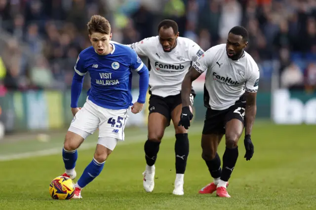 Cardiff v Derby match action